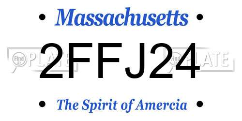 2FFJ24 Massachusetts License Plate