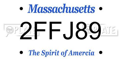 2FFJ89 Massachusetts License Plate