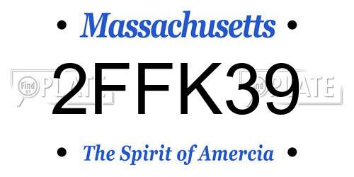 2FFK39 Massachusetts License Plate
