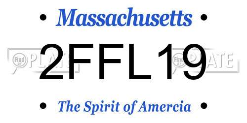 2FFL19 Massachusetts License Plate