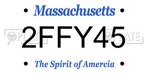 2FFY45 Massachusetts License Plate