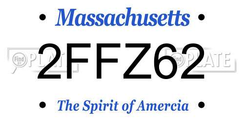 2FFZ62 Massachusetts License Plate