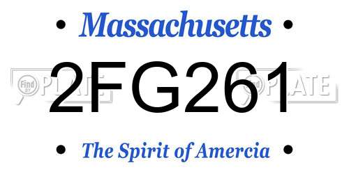 2FG261 Massachusetts License Plate
