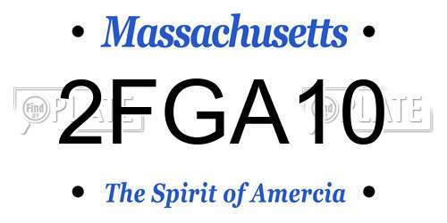 2FGA10 Massachusetts License Plate