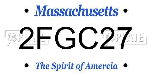 2FGC27 Massachusetts License Plate