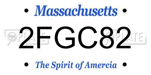 2FGC82 Massachusetts License Plate