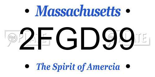 2FGD99 Massachusetts License Plate