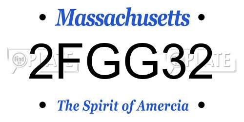 2FGG32 Massachusetts License Plate