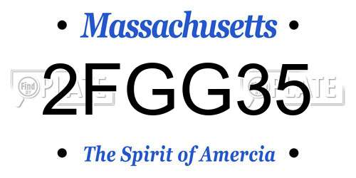 2FGG35 Massachusetts License Plate