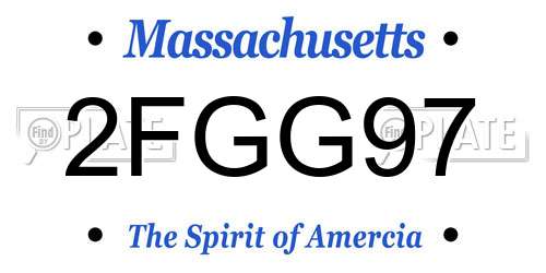 2FGG97 Massachusetts License Plate
