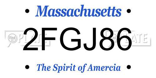 2FGJ86 Massachusetts License Plate