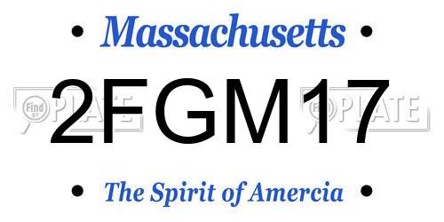 2FGM17 Massachusetts License Plate