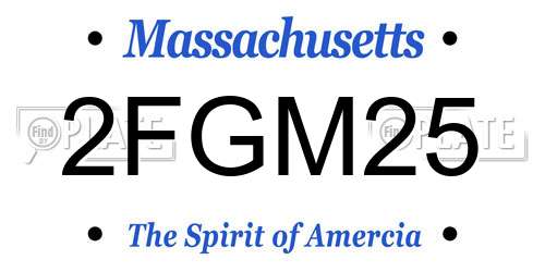 2FGM25 Massachusetts License Plate