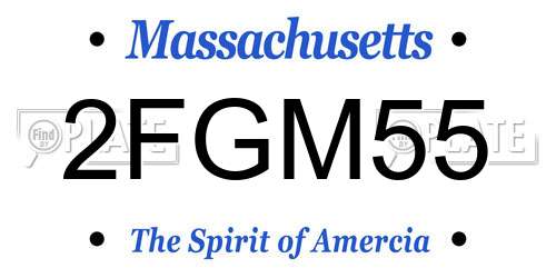2FGM55 Massachusetts License Plate