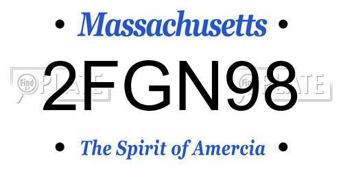 2FGN98 Massachusetts License Plate