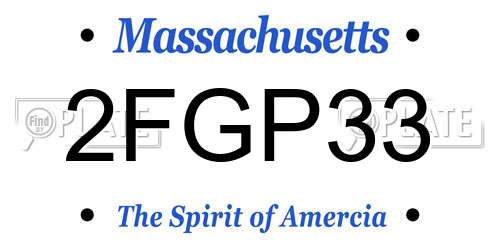 2FGP33 Massachusetts License Plate