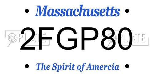 2FGP80 Massachusetts License Plate
