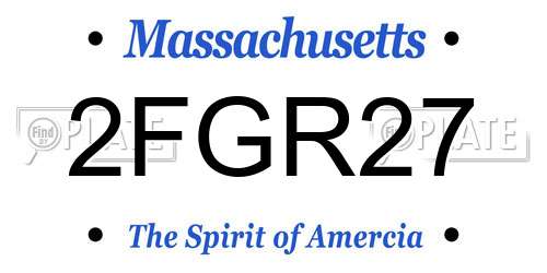 2FGR27 Massachusetts License Plate