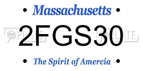 2FGS30 Massachusetts License Plate
