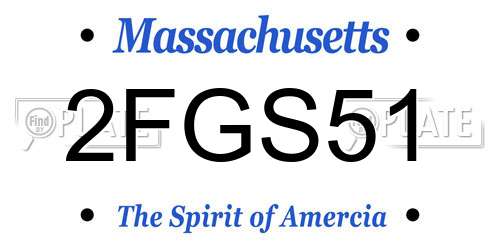 2FGS51 Massachusetts License Plate