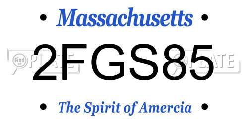2FGS85 Massachusetts License Plate