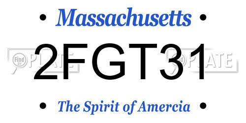 2FGT31 Massachusetts License Plate