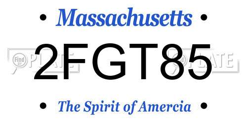 2FGT85 Massachusetts License Plate