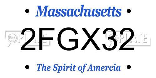 2FGX32 Massachusetts License Plate