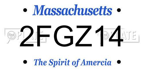 2FGZ14 Massachusetts License Plate