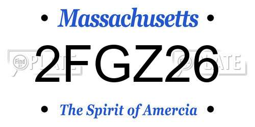 2FGZ26 Massachusetts License Plate