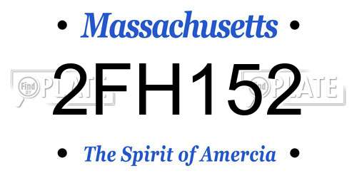 2FH152 Massachusetts License Plate