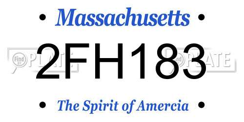 2FH183 Massachusetts License Plate