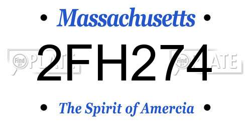 2FH274 Massachusetts License Plate
