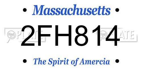 2FH814 Massachusetts License Plate