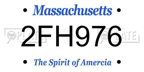 2FH976 Massachusetts License Plate