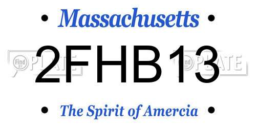 2FHB13 Massachusetts License Plate