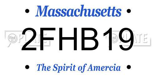2FHB19 Massachusetts License Plate