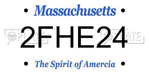 2FHE24 Massachusetts License Plate