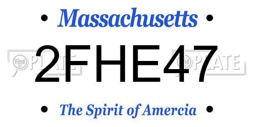2FHE47 Massachusetts License Plate