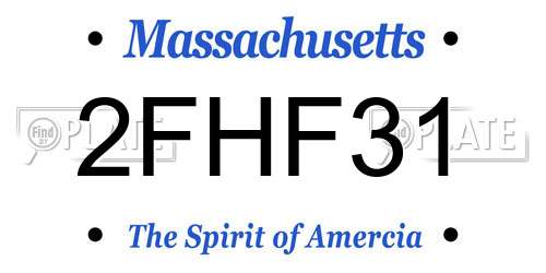 2FHF31 Massachusetts License Plate