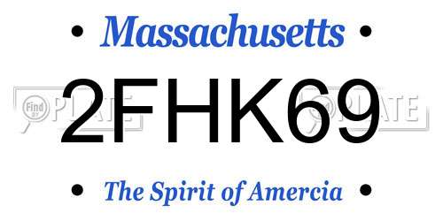 2FHK69 Massachusetts License Plate