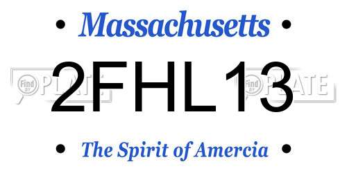 2FHL13 Massachusetts License Plate