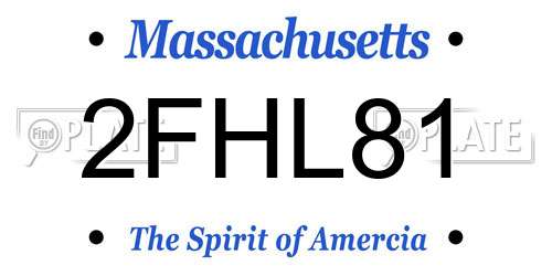 2FHL81 Massachusetts License Plate