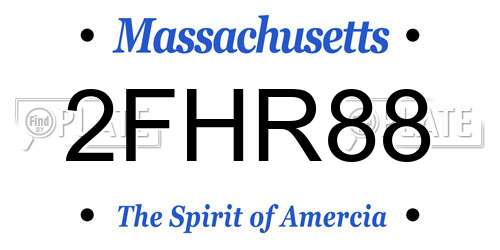 2FHR88 Massachusetts License Plate