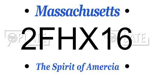 2FHX16 Massachusetts License Plate