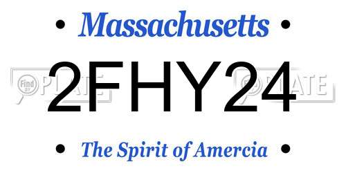2FHY24 Massachusetts License Plate