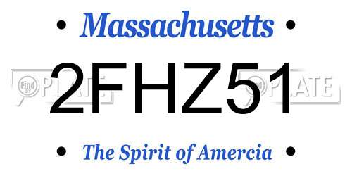 2FHZ51 Massachusetts License Plate