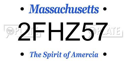 2FHZ57 Massachusetts License Plate