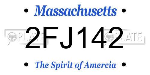 2FJ142 Massachusetts License Plate