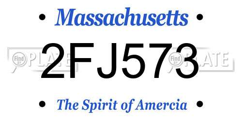2FJ573 Massachusetts License Plate
